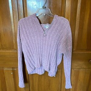 Pink rose lilac hooded soft sweater